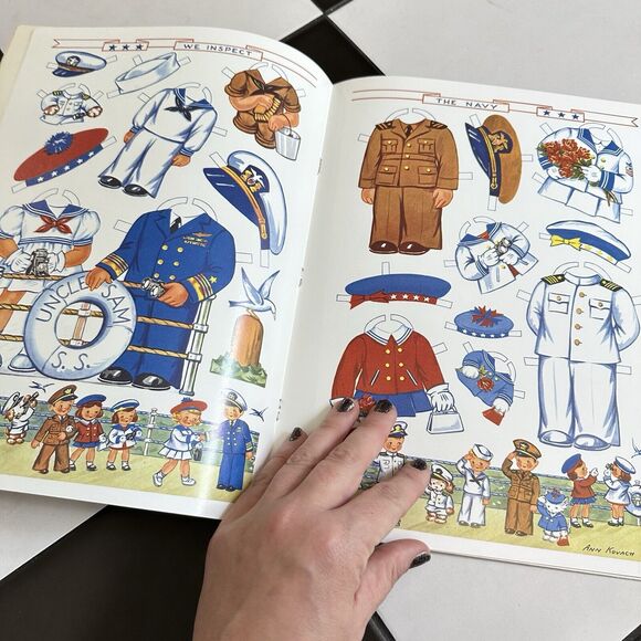 Vintage 90s Paper Dolls Uncut Uncle Sam’s Little Helpers Patriotic Army Military - Picture 9 of 10